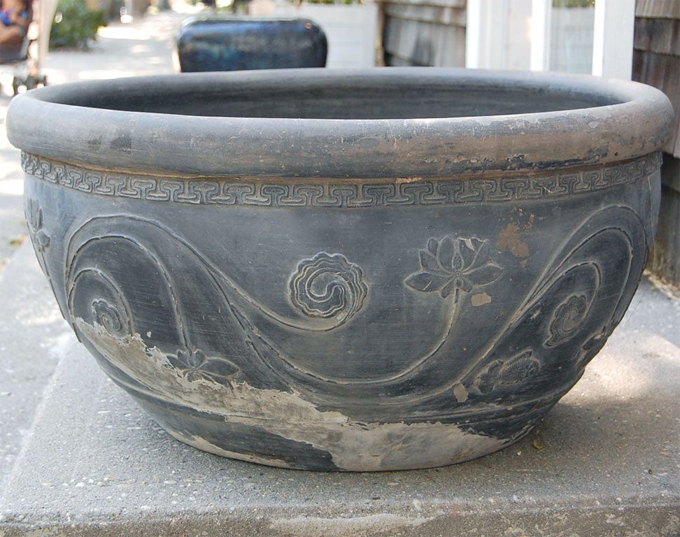 19th Century Mid to Late 19hC. Q'ing Dynasty Shanxi Sculpted Planter  For Sale