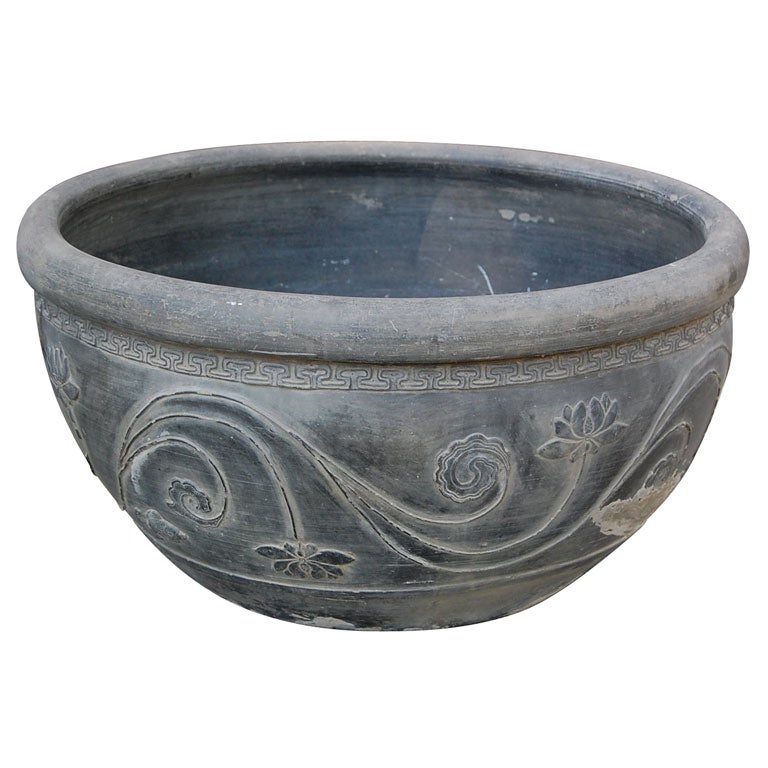 Mid to Late 19hC. Q'ing Dynasty Shanxi Sculpted Planter  For Sale