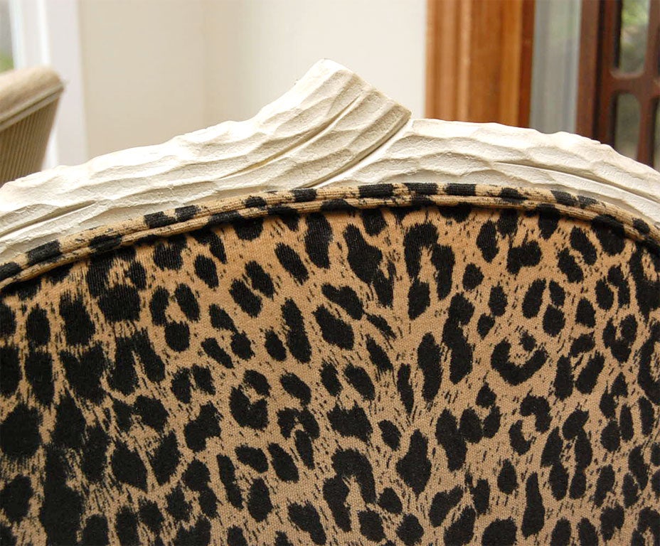 Faux-bois Leopard Fabric Arm Chairs 3