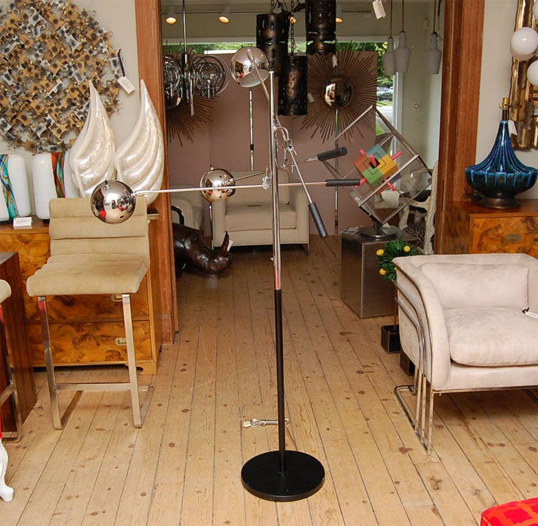 American Classic 60's Multi-Head Chrome Floor Lamp