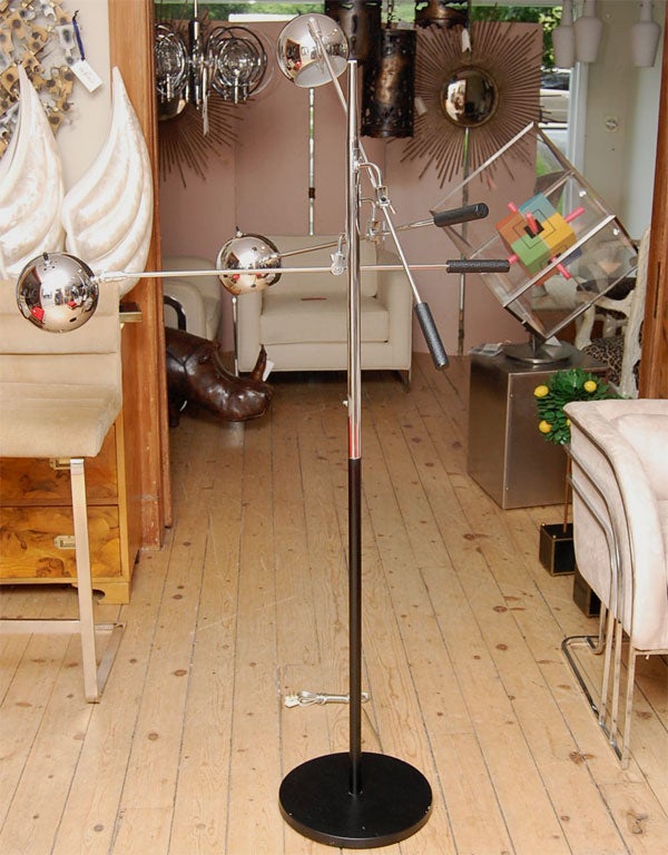 Mid-20th Century Classic 60's Multi-Head Chrome Floor Lamp