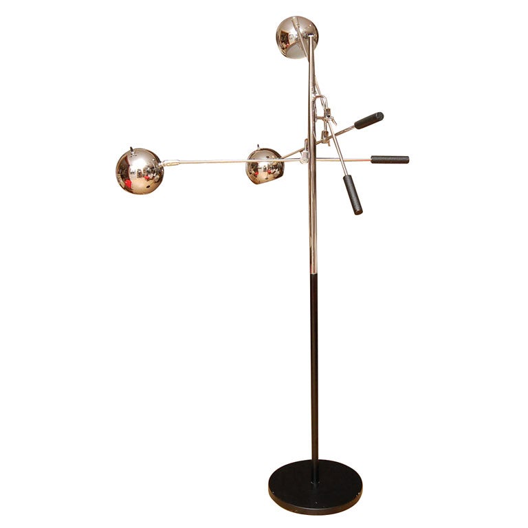Classic 60's Multi-Head Chrome Floor Lamp