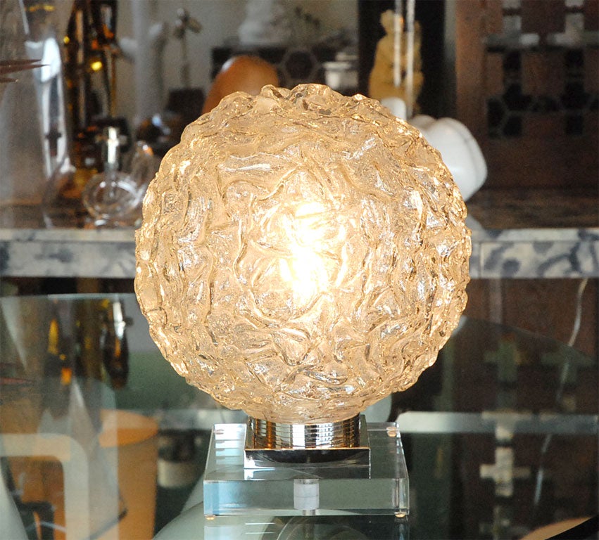 German Glass Sphere Table Lamp