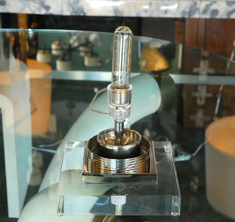 German Glass Sphere Table Lamp 1