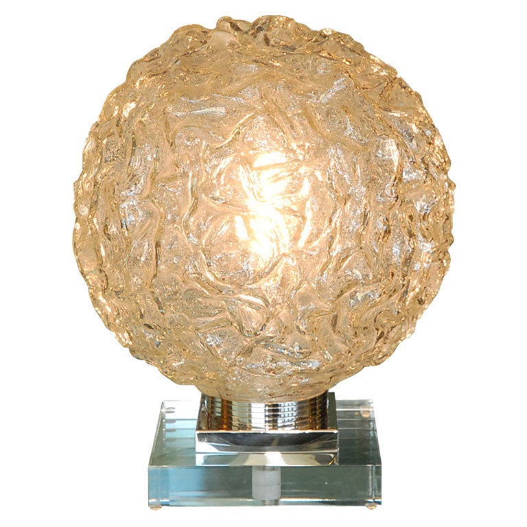 German Glass Sphere Table Lamp