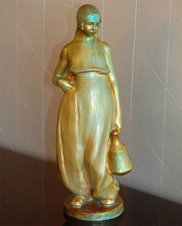 Zsolnay eozine ceramic figurine 