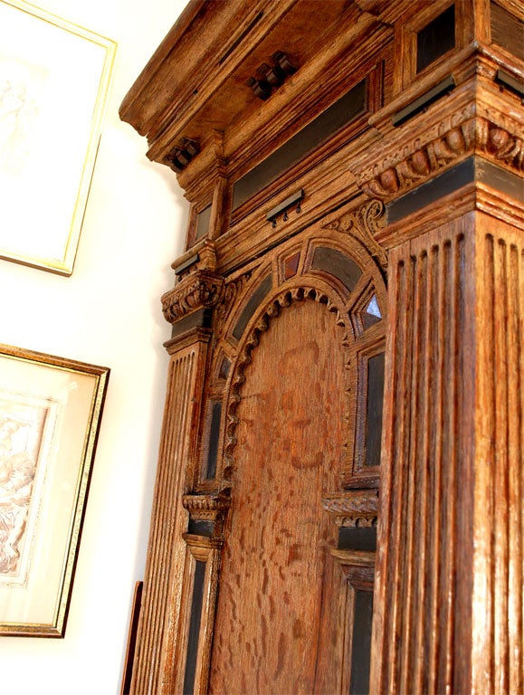 Dutch Neoclassical Oak and Ebony Armoire 1