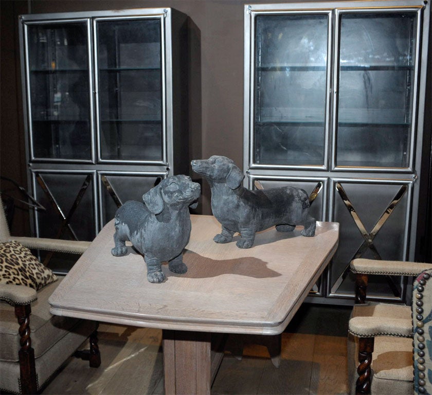 Pair of Patinated Dachshunds