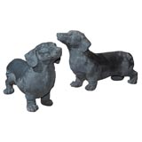 Pair of Patinated Dachshunds