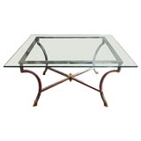 Metal Base with Glass Top Coffee Table
