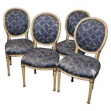 Antique Set of 4 Louis XVI Style Dining Chairs