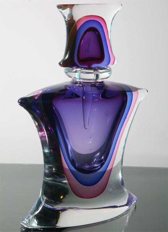 Italian Dramatic Murano Glass Perfume Bottle by Formia