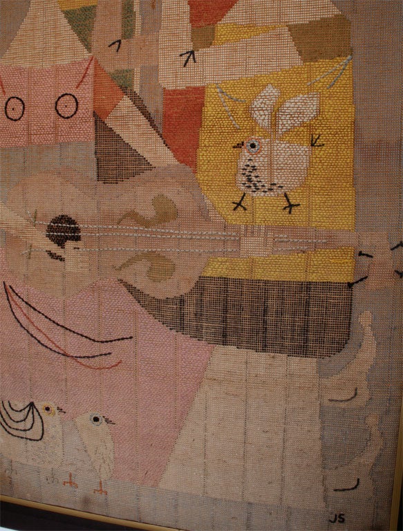 Wood Mid Century John Smith Tapestry