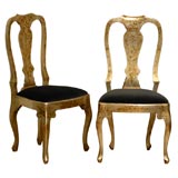 Set of 4 Italian Silver Leaf Chairs Set of 4 Italian Silver Leaf Chairs