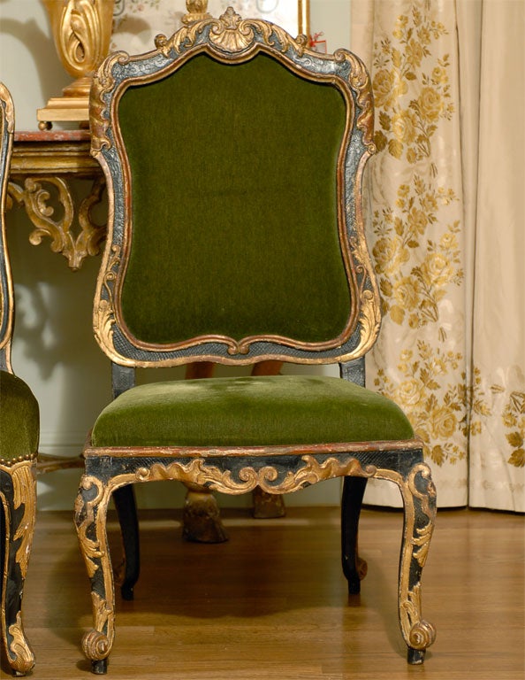 Six  19th Century Italian Rococo  Side Chairs 1