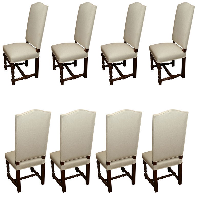 SET OF EIGHT FRENCH DINING CHAIRS