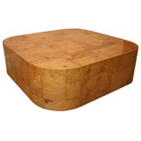 A Signed Paul Evans Burled Walnut Low Rounded Coffee Table.