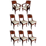 Antique Fine Set of 8 Russian Dining Chairs, ca 1820