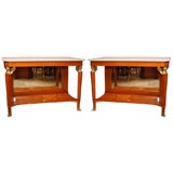 Pair of Neo Classic Fruitwood Pier Tables, ca 1820