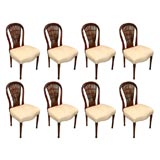 Antique Set of 8 Louis XVI Style Dining Chairs, By Maison Jansen