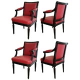 Set of Four Louis XVI style armchairs