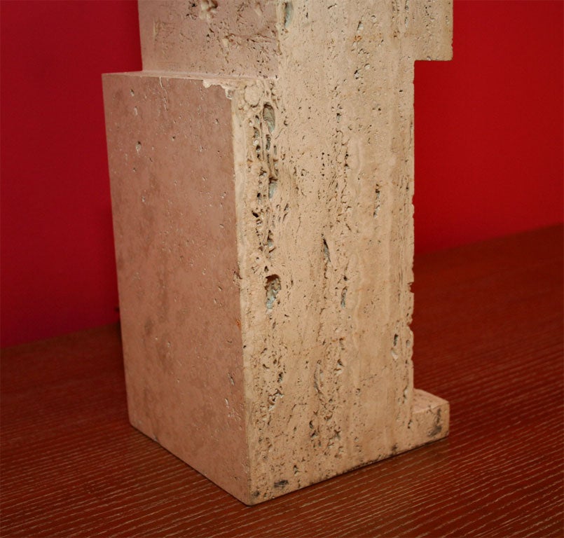 American Pascal Boyer Gallery Travertine Table Lamps For Sale