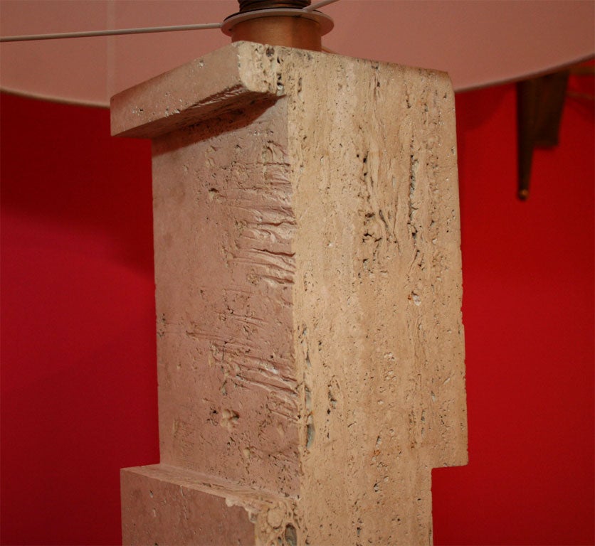 Pascal Boyer Gallery Travertine Table Lamps In Excellent Condition For Sale In Newburgh, NY