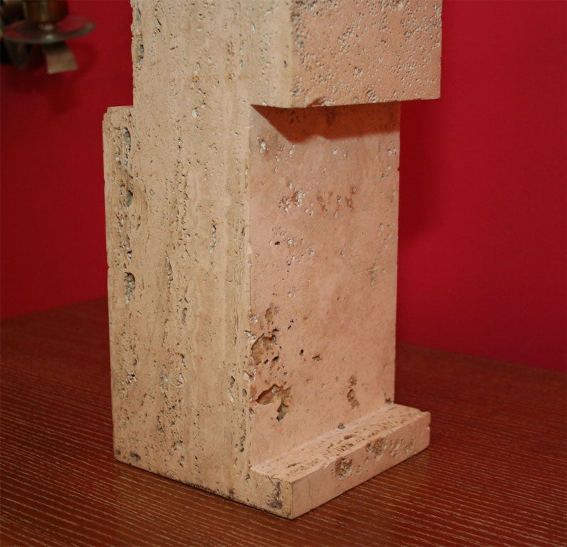 20th Century Pascal Boyer Gallery Travertine Table Lamps For Sale