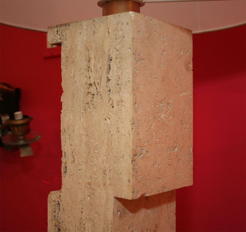 Pascal Boyer Gallery Travertine Table Lamps For Sale 1
