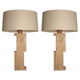 Pascal Boyer Gallery Travertine Table Lamps