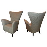 Pair of Petite High Back Lounge Chairs