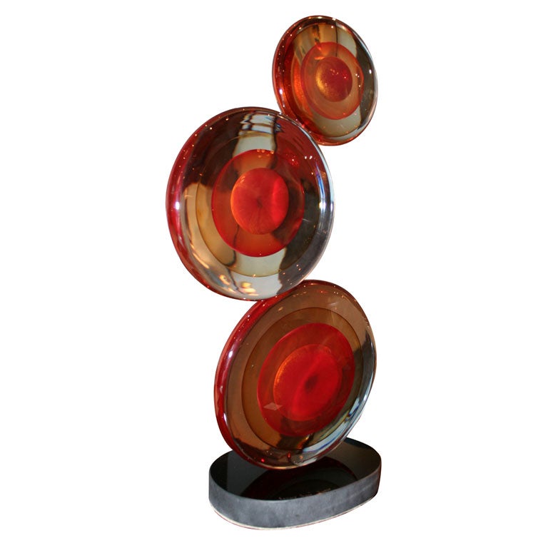 Vibrant Blown Glass Sculpture by Romano Dona, Murano