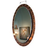 Oval Wall Mirror in the manner of Fontana Arte