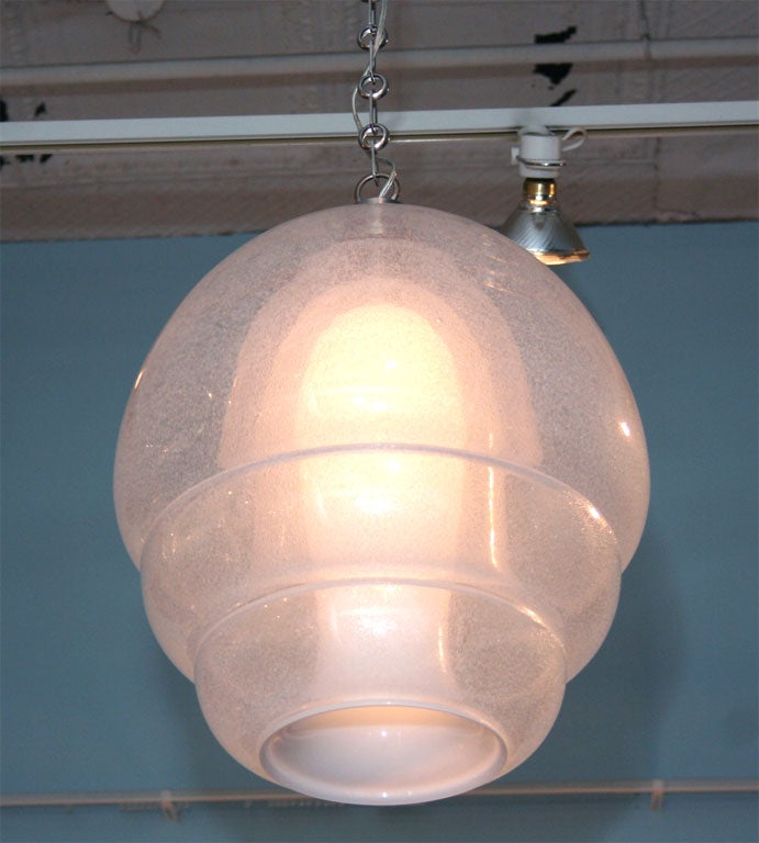 Hanging Glass "Dome" Fixture by Carlo Nason for Mazzega