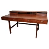 Rosewood Lovig desk with flip top compartment and drawers