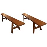 Wood and Iron Narrow Bench