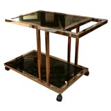 Vintage Chrome and Smoked Glass Bar Cart