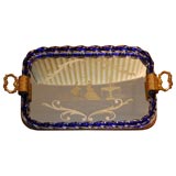 ETCHED MIRRORED GLASS TRIMMED MURANO TRAY