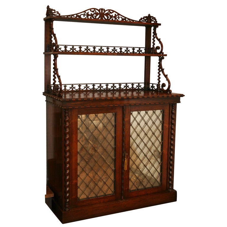 Late Regency Rosewood Cabinet, by Seddon, London, c. 1840