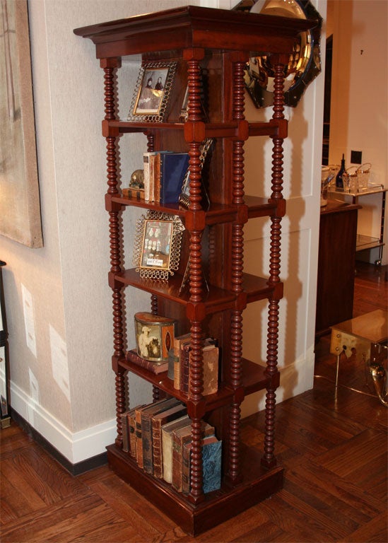William IV Bobbin-Turned Double-Sided Bookcase, Mid 19th Century 5