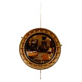 19th century English Giltwood & Ebonized Mirror w/ Convex Glass