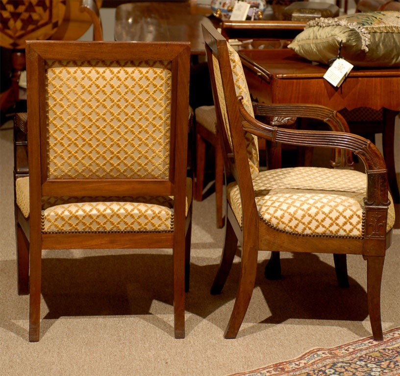 Pair of Empire Period Mahogany Fauteuils, France ca. 1810-20 For Sale 3