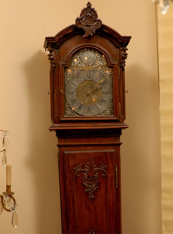 Rococo Tall case Dutch Clock in Oak, ca. 1760