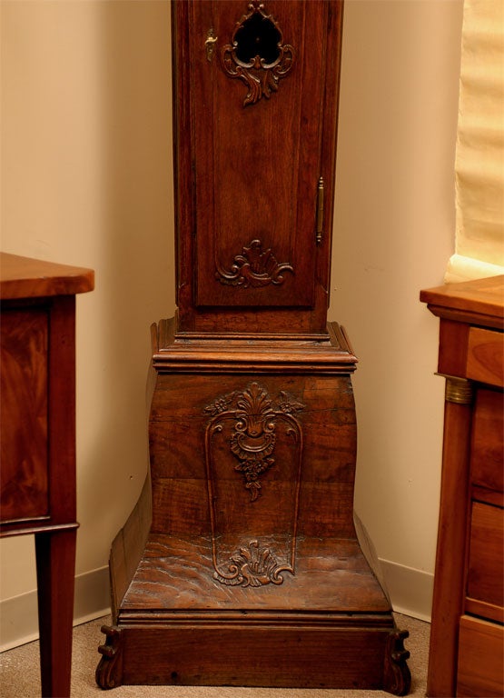 Hand-Carved Tall case Dutch Clock in Oak, ca. 1760