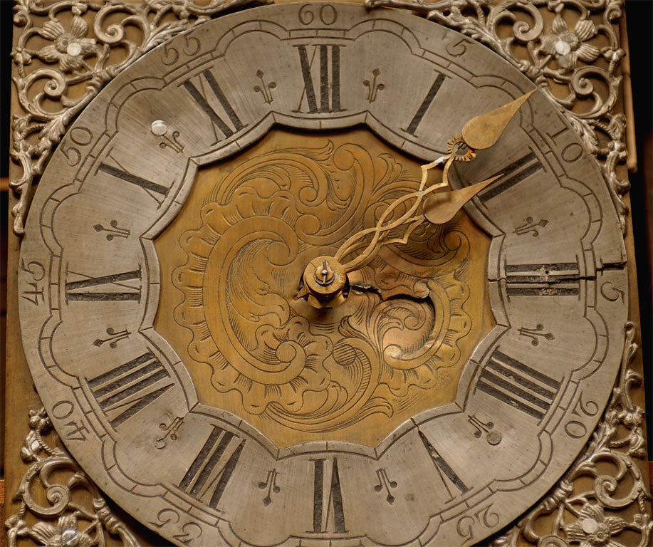 Tall case Dutch Clock in Oak, ca. 1760 3
