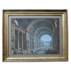 Vaulted Classical Interior with Figures and Women Bathing