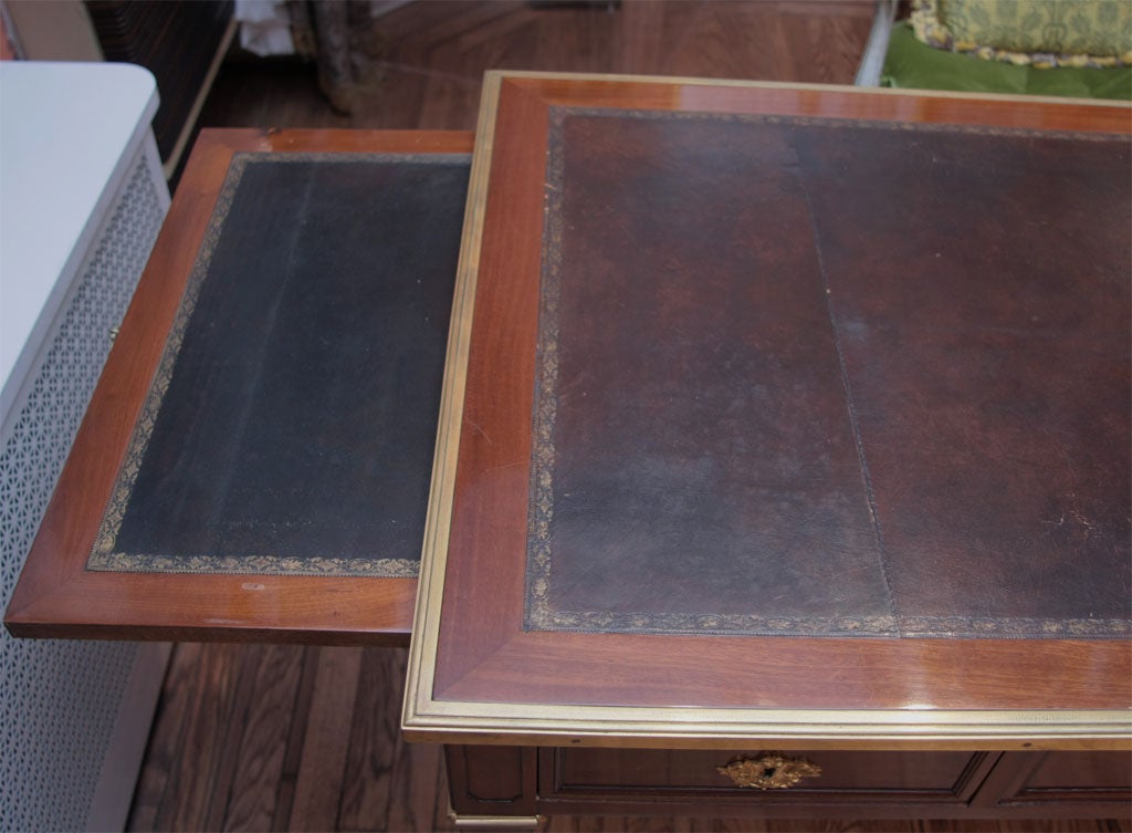 18th Century and Earlier Mahogany and oak writing table (bureau-plat)  by Fidelys Schey For Sale