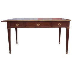 Antique Mahogany and oak writing table (bureau-plat)  by Fidelys Schey