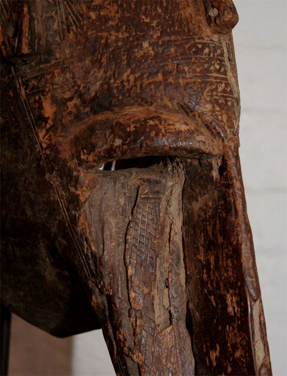 Carved wood ceremonial mask by the Marka people of Africa