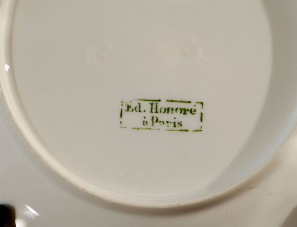 Set of 5 Old Paris Plates/ 2 pedestal plates - Pastorale Scene For Sale 4